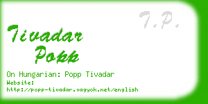 tivadar popp business card